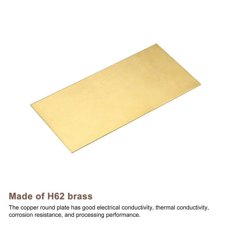 uxcell Brass Sheet, 1Pcs 4" x 2" x 0.05" H62