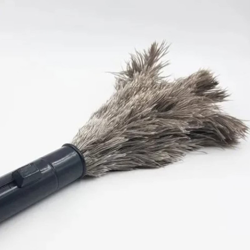 Reusable Duster Ostrich Feathers Portable Compact Washable Brown Duster with
