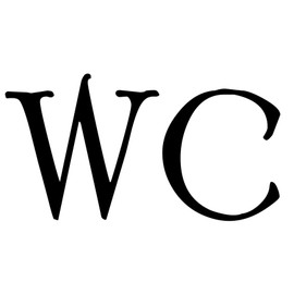 Minglewood Trading WC - Water Closet - Bathroom Door Sign Vinyl Decal Sticker Latrine Water Closet 5.5" x 3" Silver