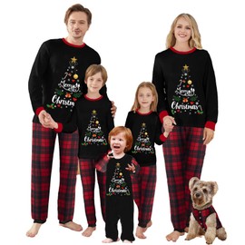 OAKFashion Christmas Pajamas for Family, Xmas Pajamas Family Christmas Pjs Matching Sets Holiday Nightwear Jammies for Couples Kid Baby(Style-544, Dad, L)
