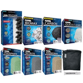 Trident Nova 406/407 Filter Media Canister Filter Maintenance & Replacement Filter Media Kit, Including Trident Nova Mesh Bags(Quick Clear, BioFoam, Nitrite/Phosphate/Ammonia Remover, Carbon, Biomax)