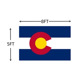 Colorado State Flag 5X8 FT - Vivid Color, All Weather, Double Stitched CO State Flags,Colorado Flags with Sturdy Brass Ring. (5X8)