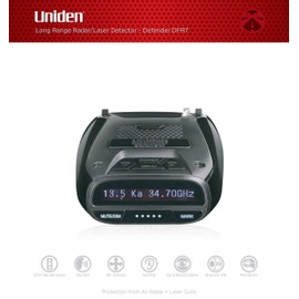 Uniden DFR7 Super Long Range Wide Band Laser/Radar Detector, Built-in GPS w/Mute Memory, Voice Alerts, Red Light & Speed Camera Alerts, OLED Display, Black