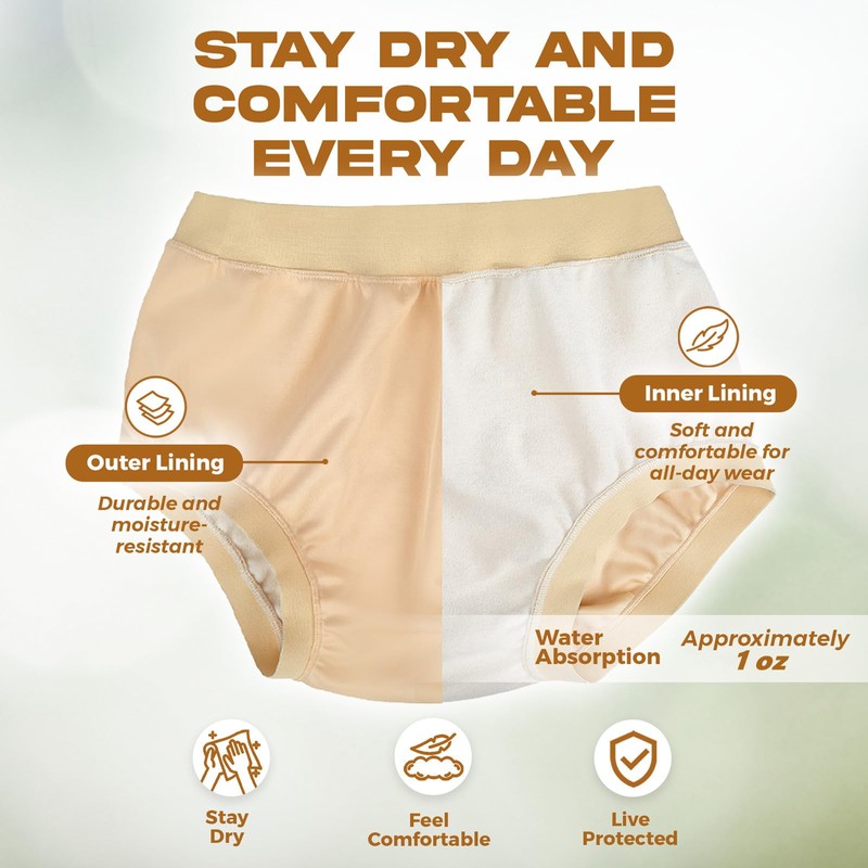AQX Adult Diaper Cover Waterproof High Waist Reusable Incontinence Pants