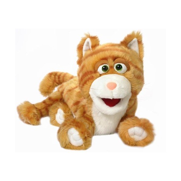 14" Silly Kitty Cat, (Orange Fur) Animal Hand Puppet