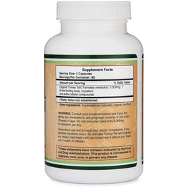 Turkey Tail Mushroom Supplement (120 Capsules - 2 Month Supply) (Coriolus Versicolor) Comprehensive Immune System Support, Non-GMO, Gluten Free, Grown and Manufactured in The USA by Double Wood