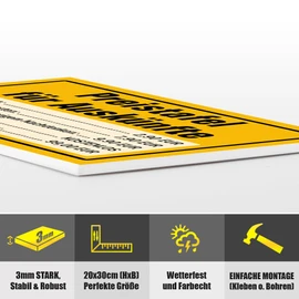 Price Board for Information Sign 20 x 30 cm, Funny Saying Sign - Door Sign | Funny Gift Idea | Wall Decoration Saying Funny, Ideal Birthday Gift - Funny Saying Sign, Party Decoration Gift (Yellow)