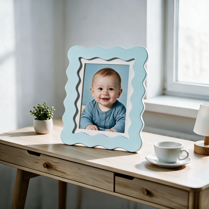 5x7 Cute Picture Frame, Wavy Curved Photo Frame with 4x6