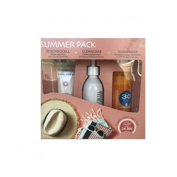 Synchroline Summer Pack Synchrocell Body Cream 150 ml & Cleancare Intimo 200 ml & Sunwards Face Cream SPF30 50 ml