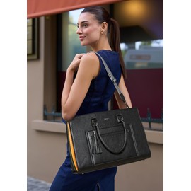 Shrrie 16inch Laptop Bag for Women-Fashion Rainbow Side,Waterproof Leather Tote Bag,Vintage Laptop Tote Purse