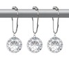 Crystal Shower Curtain Hooks Decorative Clear Bling Rings Cute Girly