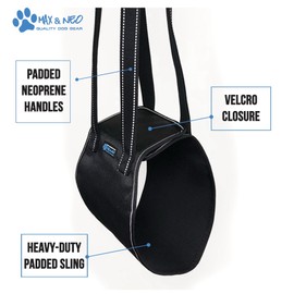 Max and Neo Dog Lift Support and Rehab Harness for Dogs with Weak Rear Legs - We Donate a Harness to a Dog Rescue for Every Harness Sold (X-Large, Black)