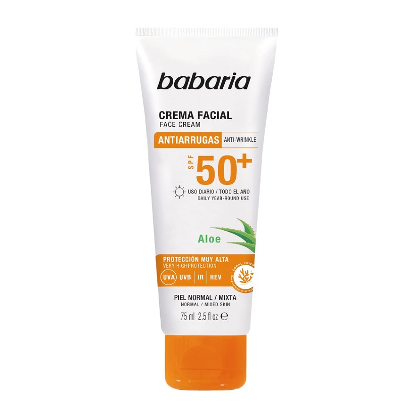 Babaria Crema Facial Solar Spf 50+ Aloe Vera
