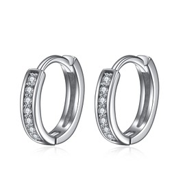 YAFEINI Hypoallergenic Hoop Earring Sterling Silver Post Small Cubic Zirconia Huggie Hoop Jewelry Gifts for Women Girls