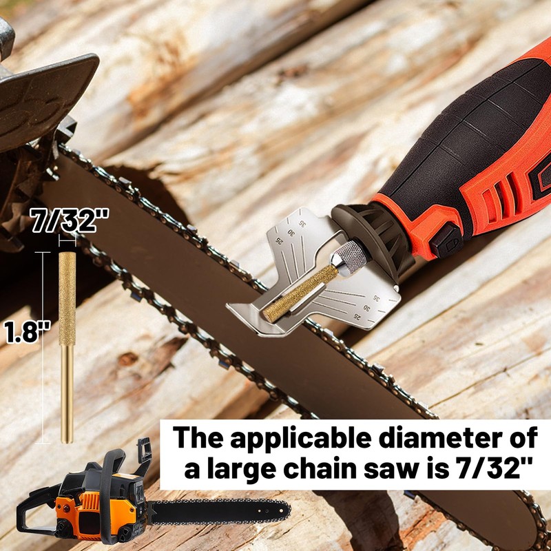 24pcs High Hardness Titanium Plated Chainsaw Sharpener Bits for Chain,