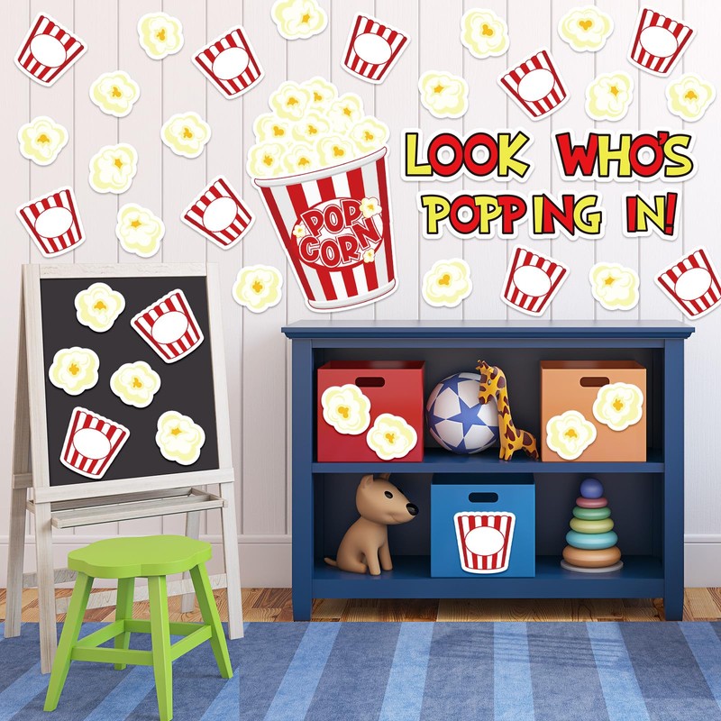 JarThenaAMCS 77 Pcs Popcorn Bulletin Board Decoration Funny Popcorn Bucket
