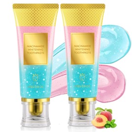 Niacinamide Whitening Toothpaste 2Pack - Gum Care Strengthen, Tooth Enamel, Prevent Cavities, Fresh Breath, Gentle & Non-lrritating, Fluoride-Free