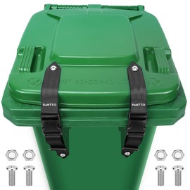 PAHTTO Trash Can Locks for Animals 2PCS, Universal Garbage Can Lock, Nylon Bear Proof Trash Bin Lid Lock, Adjustable and Easy to Install, Heavy-Duty Garbage Can Strap for Outdoor Trash Can