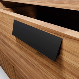 HRX Self-Adhesive Edge Fingerpull Door Handle - Easy to Install Screwless Peel and Stick on Glass, Wood, Metal, Plastic - Sliding Doors Knob for Kitchen Fronts, Drawers & Dressers Panels - 6 Pack