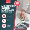 SOL 40pk Microfibre Cloth Multipack, Multipurpose Cleaning Cloths with Dispenser