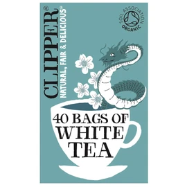 Clipper Organic White Tea Bags | 40 Bags of White Tea from China | for Home or Office | Herbal Tea Bags | Natural, Unbleached Teabags | Sustainable, Plant-Based & Biodegradable Teabags