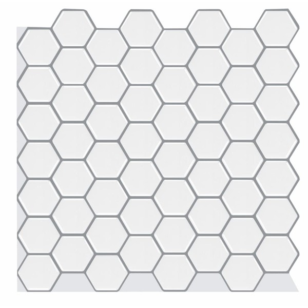 Decopus 3D Marble Tile Peel and Stick Backsplash (Hexagon) for