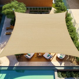 Shade&Beyond Custom PPR009 9'x21' Sun Shade Sail Canopy Rectangle, UV Block Sunshade for Backyard Yard Deck Outdoor Facility and Activities, Beige, (We Make Custom Size)