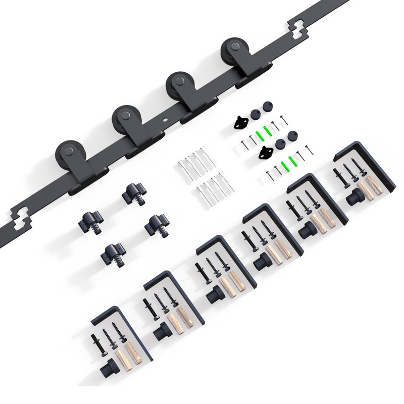 AONAYIOA 7FT Ceiling Mount Bracket Sliding Barn Door Hardware Kit