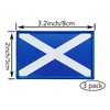 3Pcs Scotland Scotsman Flag Patch 2x3 Inch, Hook Loop Tactical