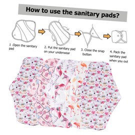 FOMIYES 5pcs Bamboo Fibre Cloth Sanitary Pads for Women with Storage Bag Reusable Super Absorbent Leak Design for Heavy Selection