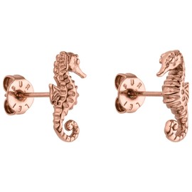 PURELEI® Seahorse Earrings (Gold, Silver, Rose Gold), Waterproof Women's Earrings, Seahorse Stud Earrings, Stainless Steel, Gift for Women, Stainless Steel, No Gemstone