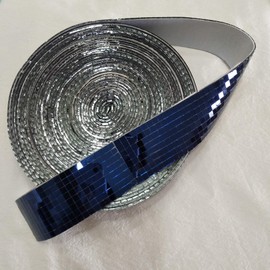 Yongpan Glass Mirror Mosaic,3932 Pieces Self-Adhesive Real Glass Craft Mini Square Mirror Mosaic Tiles for DIY Crafts,Ball,Home Decor Blue (2.5M Length)