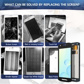 YWLRONG for Zebra TC21 Screen Replacement for Zebra TC21 TC210K TC26 Display Touch Screen Digitizer for Handheld Barcode Scanner Assembly Replacement with Tools（with Camera Cutout ）