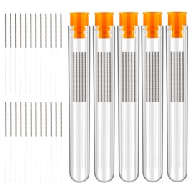 FEUNLEM 0.4mm 3D Printer Nozzle Cleaning Kit - 60PCS Stainless Steel Anti-Clog Needles, Heat-Resistant Unclogger Tool for Ender 3/MK8/V6, Flexible Durable Nozzle Cleaner (Silver)