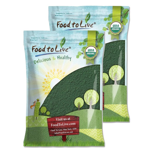Food to Live Organic Chlorella Powder, 12 Pounds — Non-GMO, Kosher, Raw Green Algae, Vegan Superfood, Bulk, Pure Vegan Green Protein, Rich in Vitamins and Minerals, Great for Drinks, Broken Cell Wall