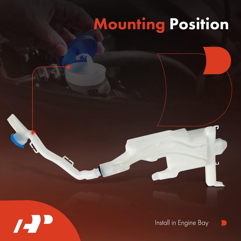 A-Premium Windshield Washer Reservoir without Sensor Hole Compatible with Honda