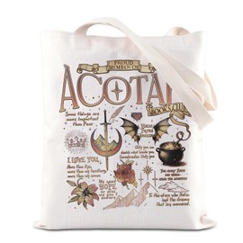 ACOTAR Merchandise Inspired Tote Bag SJM Merch Book Club Gift Velaris Gift Night Court Gift Fantasy Reader Fans Shoulder Bag (Acotar Tote)