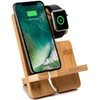 J JACKCUBE DESIGN Smartphone and Watch Stand Charging Dock Bamboo