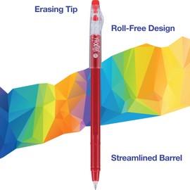 PILOT FriXion ColorSticks Erasable Gel Ink Stick Pens, Fine Point, Red Ink, 12 Count (13228)
