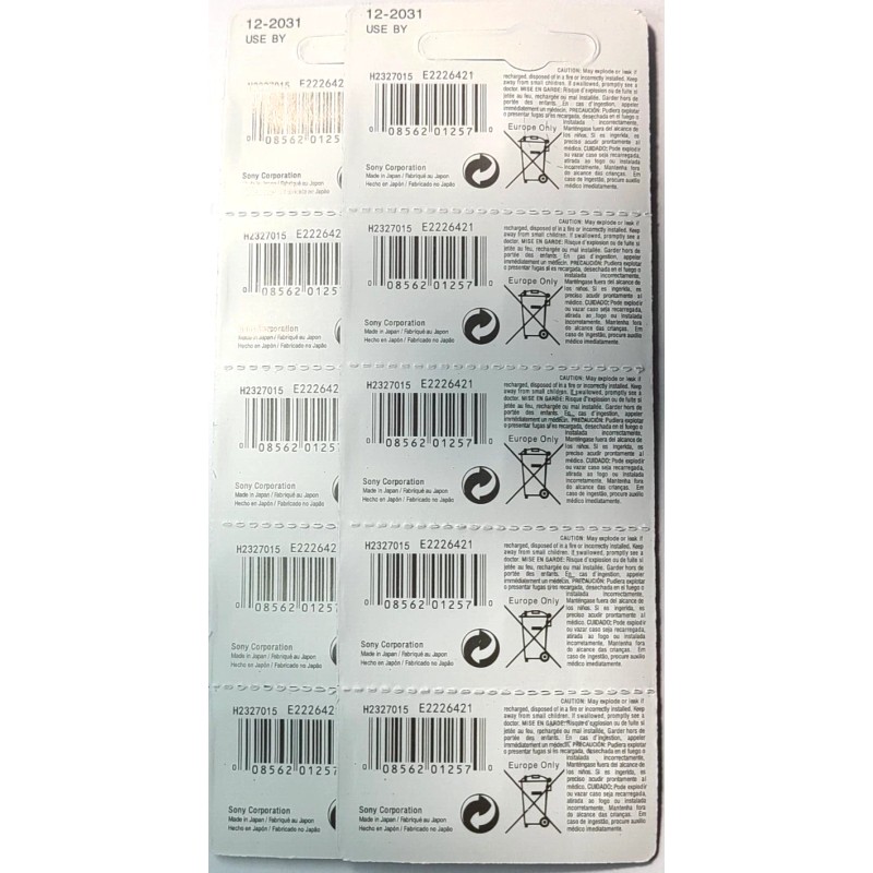 Sony 10PK 371 SONY 1.55V SILVER OXIDE (GREAT EXP 12/31)