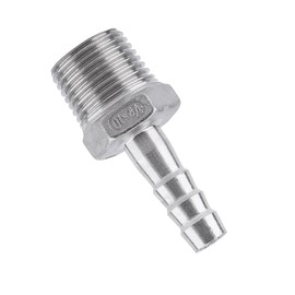 Hose Fitting Stainless Steel SS304 Male Thread Hose Nozzle 55° BSPT 1/8 Inch ~ 3/4 Inch (1/2 Inch x 10 mm), Plug Connection