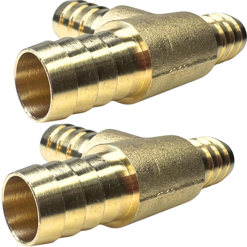 2pcs 5/8'' Hose Barb Tee T 3 Way Union Brass