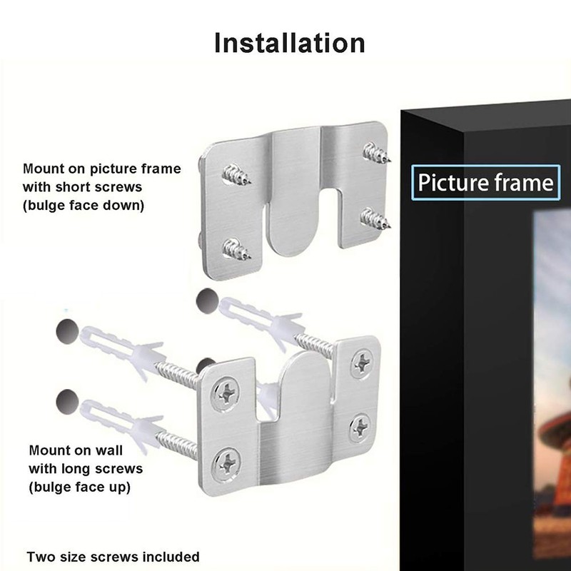 Flush Concealed Mount Bracket, Interlocking Photo Frame Hook, Heavy Duty