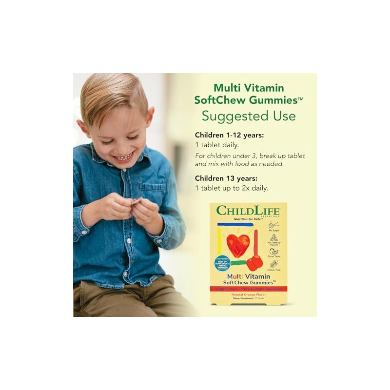 Childlife Multi Vitamin Softchew Gummies Tablets Natural Orange Flavor Gomitas
