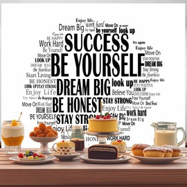 Yieldeer Inspirational Photo Backdrop Positive Affirmations Wall Tapestry Motivational Photography Background White and Black Themed Birthday Party Decorations Banner for Classroom, 7x5ft