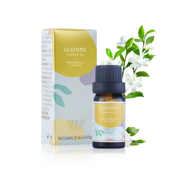 ABLOOM MOON Jasmine Essential Oil Aromatherapy Essential Oil for Humidifiers, Diffusers, Massage, Hair Care, 10ml