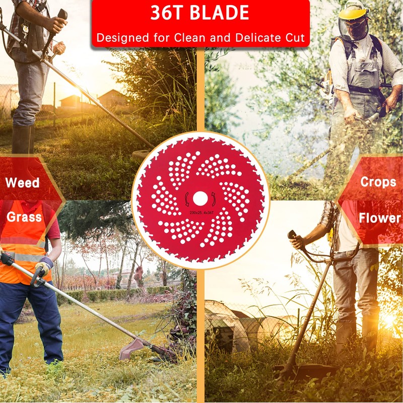 9" x 36 Teeth Carbide Tipped Brush Cutter Blades &