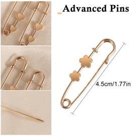 Shawl Pin Gold 12 PCS Sweater Brooch Pin Fashion Metal Blouse Safety Pins for Vintage Sweater Cardigan Scarves Shawls and Dresses