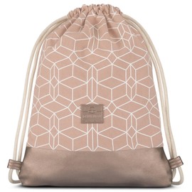 Johnny Urban Drawstring Bag Men & Women Rose - Noah - Pattern Gymsack Backpack with Pocket - Cotton & Vegan Leather