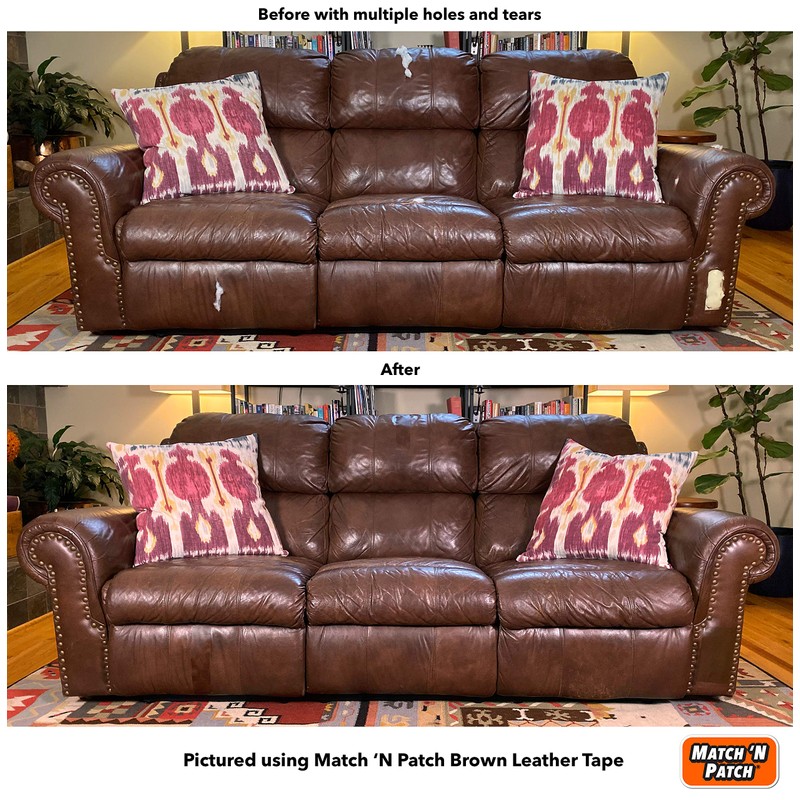 MATCH 'N PATCH Realistic Leather Repair Tape - Durable, Easy-to-Apply,